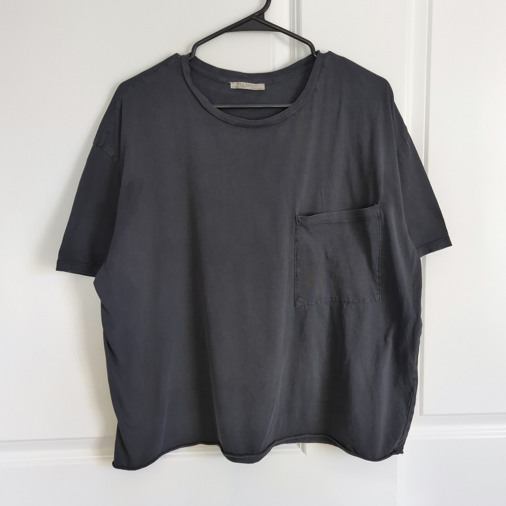 Zara - Trafaluc Autumn Winter 17-18 Washed Black Tee Shirt - Women's Size S
